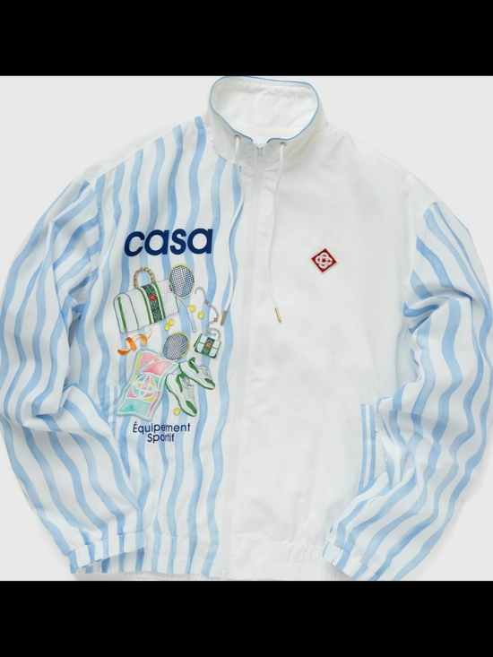 casablanca Other - Casablanca Striped Shellsuit Nylon Track Jacket White Blue Mens  XL